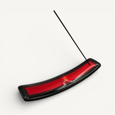 LUCE, Räucherstäbchenhalter aus rotem Glas mit Blattsilber | Murano Store