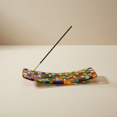 ARIES, porte-encens en verre mosaïque multicolore | Murano Store