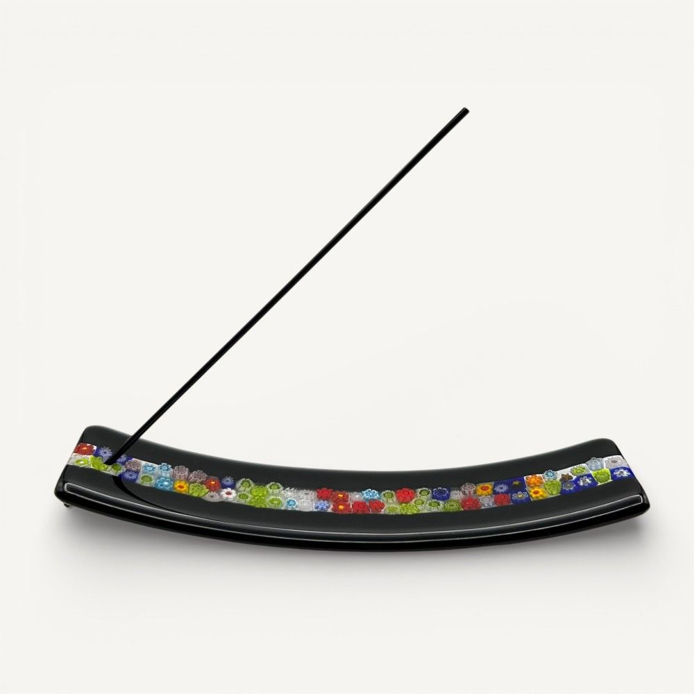 MURRY, Glas-Räucherstäbchenhalter mit Blumenmuräne| Murano Store