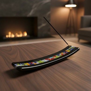 MURRY, Glas-Räucherstäbchenhalter mit Blumenmuräne| Murano Store