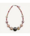 GAUDI' | Halskette mit rosa Perlen und dichroitischem Glas | Murano-Store