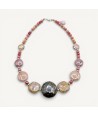 GAUDI' | Halskette mit rosa Perlen und dichroitischem Glas | Murano-Store