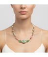 RIVERA | Colar com pérolas verdes e aventurina | Murano-Store
