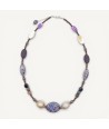 RIVERA | Collier de perles violettes et aventurines | Murano-Store