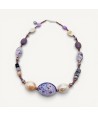 RIVERA | Collana con perle viola e avventurina | Murano-Store