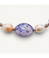 RIVERA | Collier de perles violettes et aventurines | Murano-Store