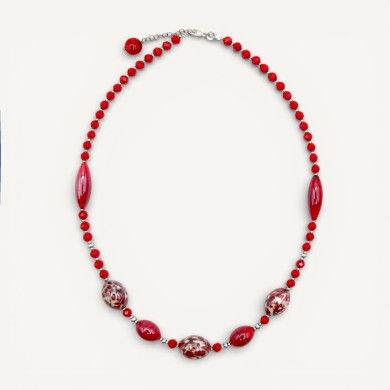 MONET | Elegant Red Bordeaux Necklace | Murano-Store