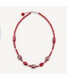 MONET | Elegantes bordeauxrotes Collier | Murano-Store