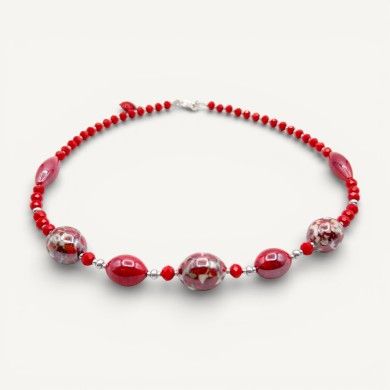 MONET | Colar Bordeaux vermelho elegante | Murano-Store