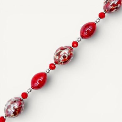 MONET | Elegant Red Bordeaux Necklace | Murano-Store