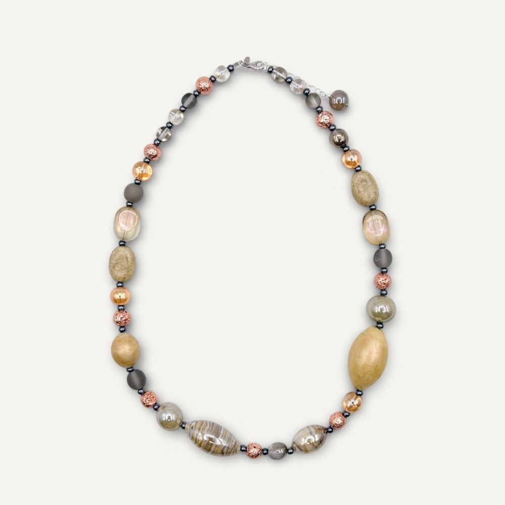 BOURGEOIS | Necklace with Beads Beige | Murano-Store