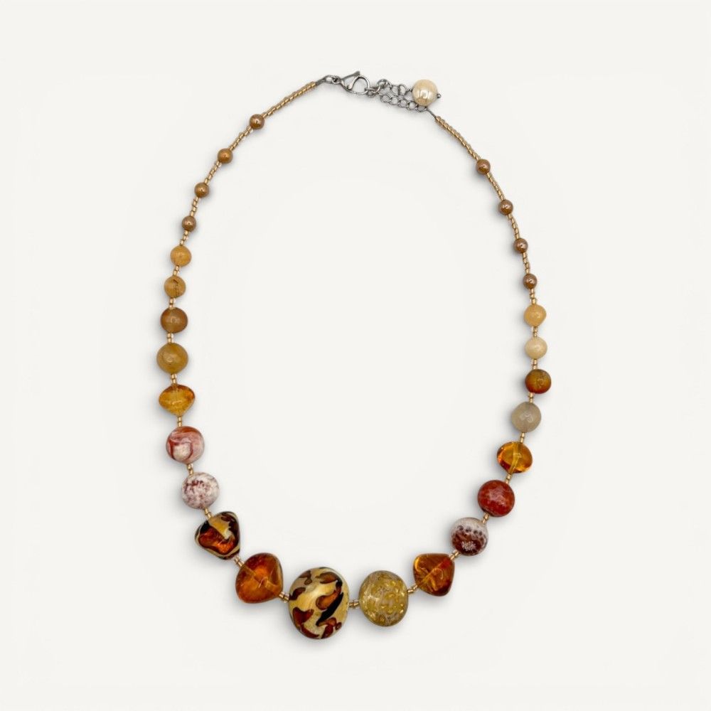 SAVANNA | Colar de pérolas e aventurina feito à mão | Murano-Store