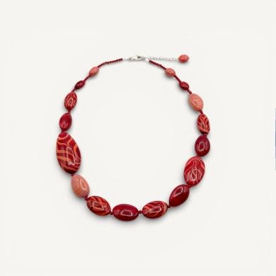 GAUGUIN | Collier moderne rouge corail | Murano-Store