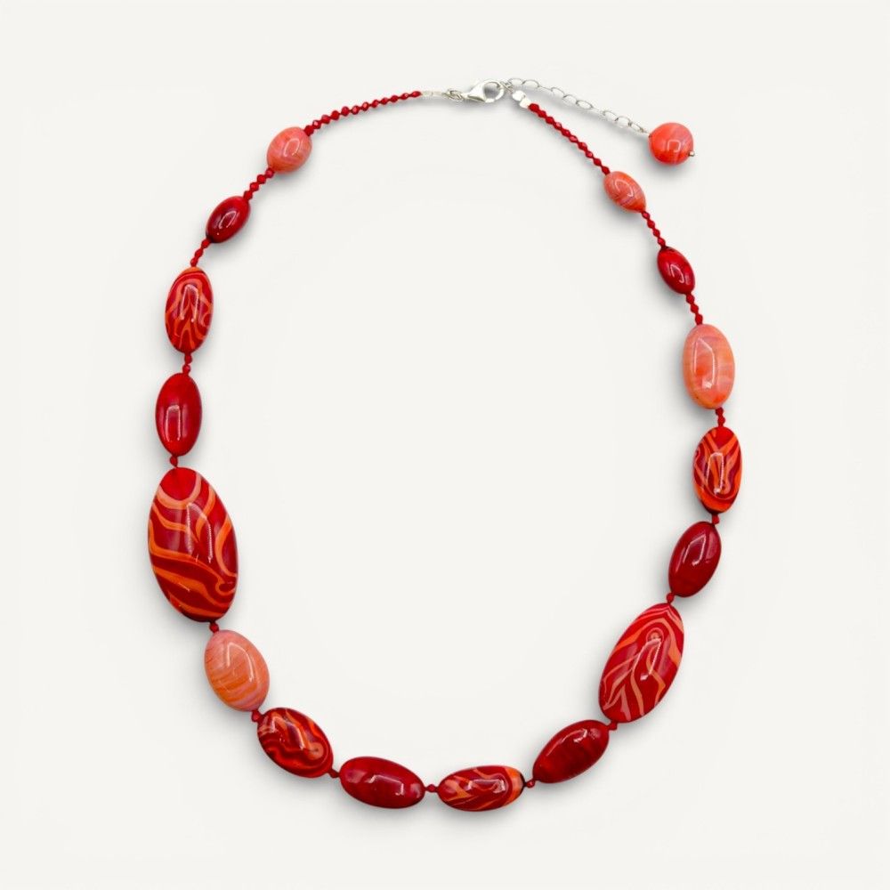 GAUGUIN | Modern Coral Red Necklace | Murano-Store