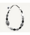 GAUGUIN | Collier moderne noir et blanc | Murano-Store
