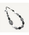 GAUGUIN | Collier moderne noir et blanc | Murano-Store