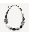 GAUGUIN | Modernes schwarz-weißes Collier | Murano-Store