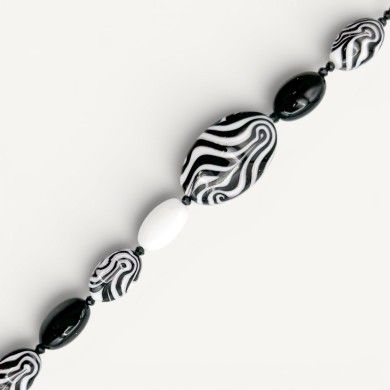 GAUGUIN | Modernes schwarz-weißes Collier | Murano-Store