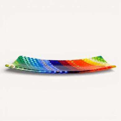 IRIDE | Multicolor mosaic decorative tray | Murano-Store