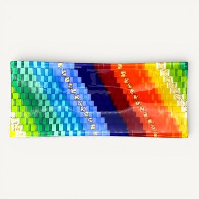 IRIDE | Multicolor mosaic decorative tray | Murano-Store