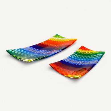 IRIDE | Vassoio decorativo a mosaico multicolore | Murano-Store