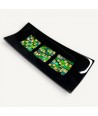 PITAGORA | Schwarzes Tablett mit grünem und goldenem Mosaik | Murano Store