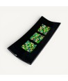 PITAGORA | Schwarzes Tablett mit grünem und goldenem Mosaik | Murano Store