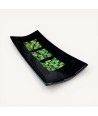 PITAGORA | Schwarzes Tablett mit grünem und goldenem Mosaik | Murano Store