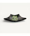 PITAGORA | Schwarzes Tablett mit grünem und goldenem Mosaik | Murano Store