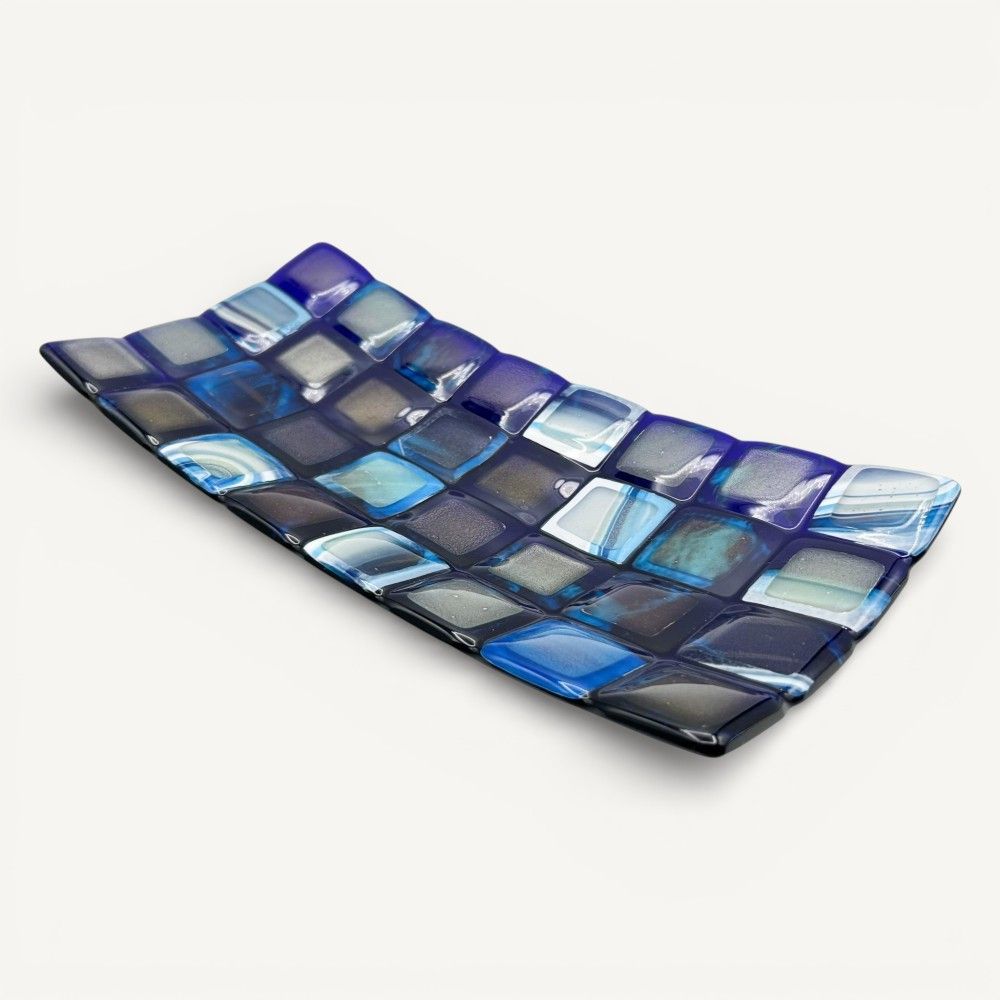 RUBIK | Light Blue Plaid Tray | Murano Store