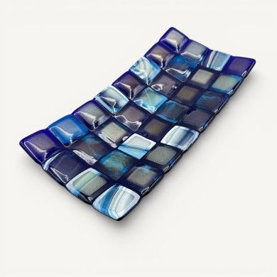 RUBIK | Light Blue Plaid Tray | Murano Store