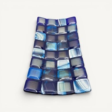 RUBIK | Vassoio a quadri Blu Azzurro | Murano Store