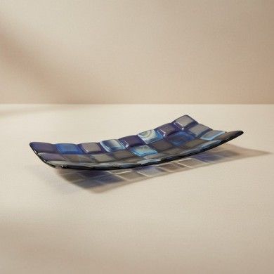 RUBIK | Light Blue Plaid Tray | Murano Store