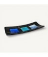 MILLENNIUM | Black Tray with Silver Leaf | Murano Store