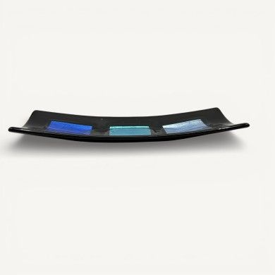 MILLENNIUM | Black Tray with Silver Leaf | Murano Store