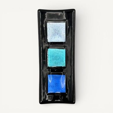 MILLENNIUM | Black Tray with Silver Leaf | Murano Store