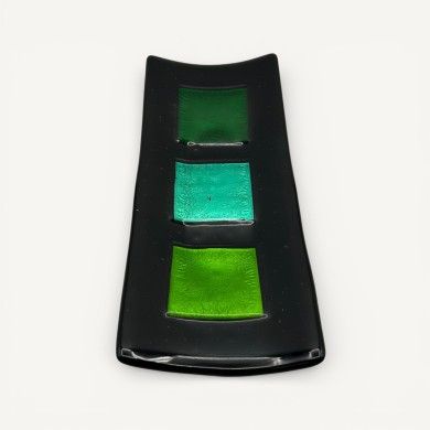 MILLENNIUM | Black Tray with Silver Leaf | Murano Store