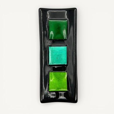 MILLENNIUM | Black Tray with Silver Leaf | Murano Store