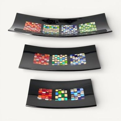 PITAGORA | Black Mosaic Tray | Murano-Store