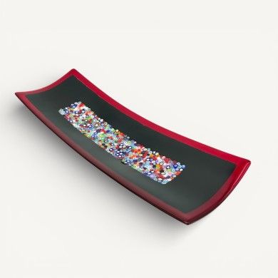 GEOX | Vassoio nero con Murrine floreali | Murano-Store