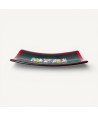 GEOX | Black Tray with Floral Murrine | Murano-Store