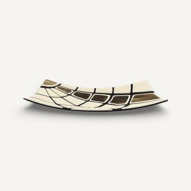 JURASSICO | Vassoio avorio satinato con motivi Ametista | Murano-Store