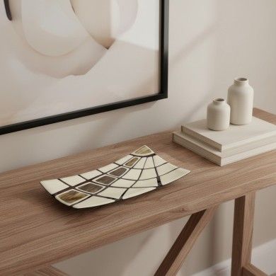 JURASSICO | Tabuleiro em marfim acetinado com motivos em ametista | Murano-Store