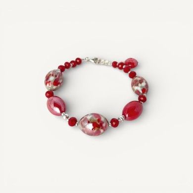 MONET | Bordeaux Red Bead Bracelet | Murano-Store