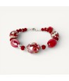 MONET | Bracciale con perle rosso Bordeaux | Murano-Store