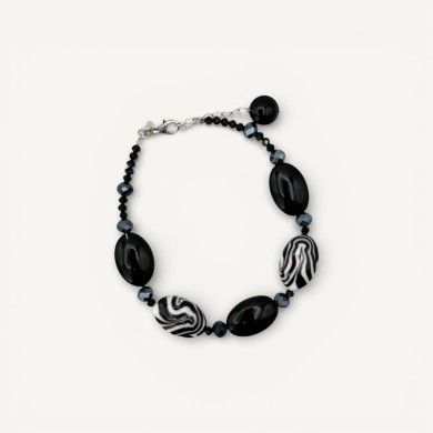 GAUGUIN | Bracelet with black and white pearls | Murano-Store