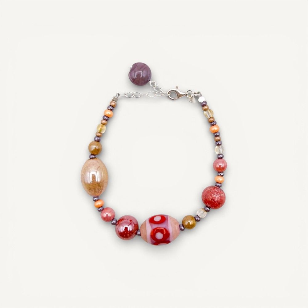 JUDIT | Red and Pink Refined Bracelet | Murano-Store