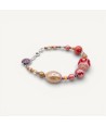 JUDIT | Pulsera refinada roja y rosa | Murano-Store