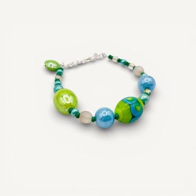 JUDIT | Grüner und blauer Armreif | Murano-Store