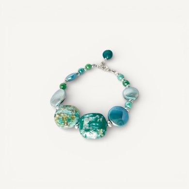 GAUDI' | Bracciale con perle acquamarina | Murano-Store